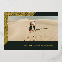 Foil New Year Etched Frame Horizontal Foto Card Folien Feiertagskarte