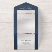 Foil Ornate Frame & Heart - Blue All-in-One-Einladung (Außenseite)
