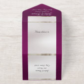 Foil Ornate Frame & Heart - Purple All-in-One-Einladung (Außenseite)
