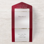 Foil Ornate Frame & Heart - Red All-in-One-Einladung (Außenseite)
