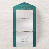 Foil Ornate Frame & Heart - Teal All-in-One-Einladung (Außenseite)