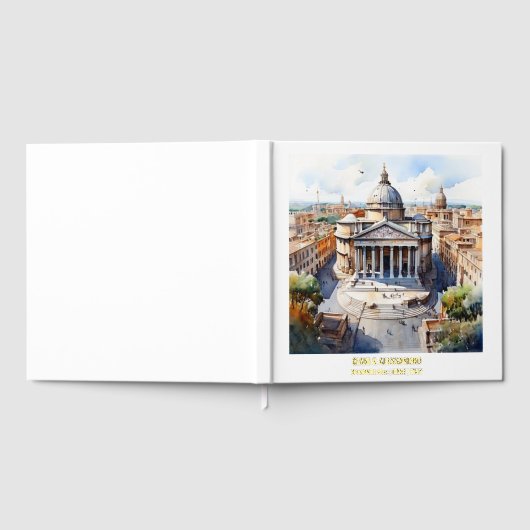 Foil Pantheon Aquarell Rom Hochzeitspaare Gästebuch (Voll)