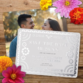 Foil Papel Picado Foto Wedding Save the Date Card Folieneinladung