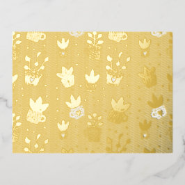 Foil Pflanze Lover Postcard - Botanische Kunst Pri Folie Einladungspostkarte