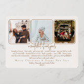 Foil Pinecone Holiday Foto Karte - antikes Weiß (Rückseite)