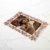 Foil Pinecone Holiday Foto Karte - antikes Weiß (Gedreht)