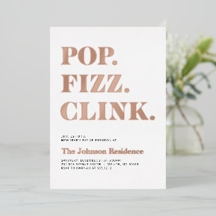 Foil Pop Fizz Clink Neujahr Folieneinladung
