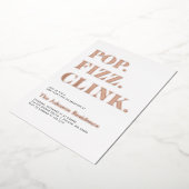 Foil Pop Fizz Clink Neujahr Folieneinladung (Gedreht)