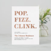 Foil Pop Fizz Clink Neujahr Folieneinladung (Stehend vorne)