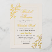 Foil Pressed Floral Elegantes Brautparty Folieneinladung (Vorderseite)