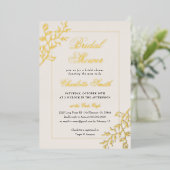 Foil Pressed Floral Elegantes Brautparty Folieneinladung (Stehend vorne)