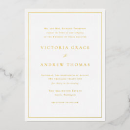 Foil Pressed Typografy Formal Wedding Foto Folieneinladung