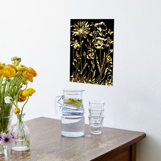 Foil Print BLUME ART DESIGN STIL Foliendrucke (Ablage(Küche))