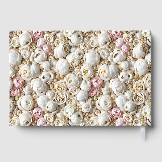 Foil print Rose Collage Rosa Elfenbeinheirat Colla Gästebuch (Rückseite)