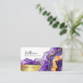 Foil Purple Agate gold glitter marble Professional Visitenkarte (Stehend Vorderseite)