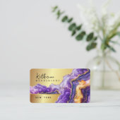 Foil Purple Agate gold glitter marble Professional Visitenkarte (Stehend Vorderseite)