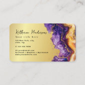 Foil Purple Agate gold glitter marble Professional Visitenkarte (Rückseite)