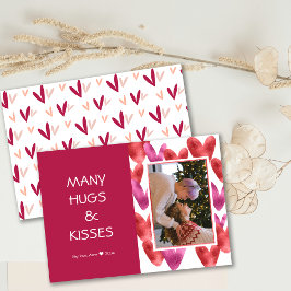 Foil Red Pink Herz Muster Valentine Fotokarte Einladung