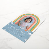 Foil Retro Rainbow Kid's Birthday Einladung (Gedreht)