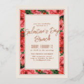Foil Rose Rahmen Galentine's Day Einladung - Elfen (Vorderseite)