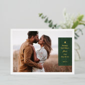 Foil Rustic Tree Woodgrain Christmas Photo Card Folieneinladung (Stehend vorne)