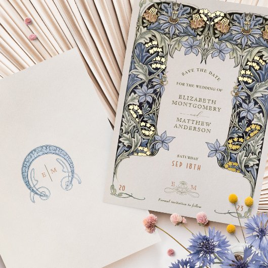 Foil Save the Date Card Viktorianisch Elegance Wed Folieneinladung