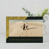 Foil Save the Date Etched Frame Foto Card Folieneinladung (Stehend vorne)