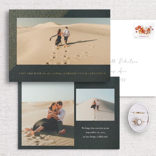 Foil Save the Date Etched Frame Foto Card Folieneinladung