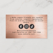 Foil Script Candle Maker Business Card Telefonnummerkarte (Rückseite)