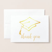 Foil script & graduate cap & tassel design folienkarte (Vorderseite mit Umschlag)