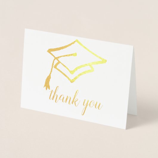 Foil script & graduate cap & tassel design folienkarte (Vorderseite)