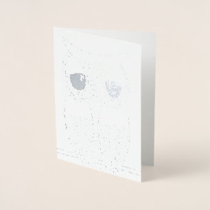 FOIL SILVER TRANSFER Eule Immer Liebe Dich Grußkar Folienkarte