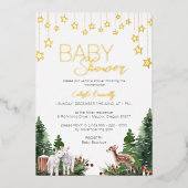 FOIL Simple Classic Christmas White Baby Shower Folieneinladung (Vorderseite)