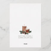 FOIL Simple Classic Christmas White Baby Shower Folieneinladung (Rückseite)