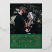 Foil Snowflake Blüh Frame Card - Green Folieneinladung (Vorderseite)