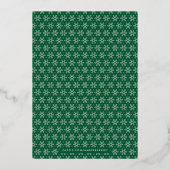 Foil Snowflake Blüh Frame Card - Green Folieneinladung (Rückseite)