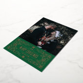 Foil Snowflake Blüh Frame Card - Green Folieneinladung (Gedreht)