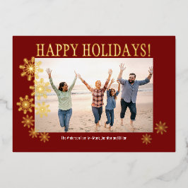 Foil Snowflakes Family Foto Card Folien Feiertagskarte