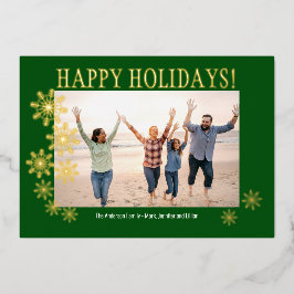 Foil Snowflakes Family Foto Card Folien Feiertagskarte