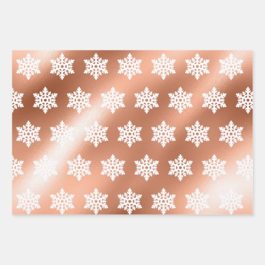Foil Snowflakes Weihnachten Geschenkpapier Set (Vorderseite 2)