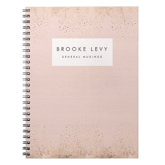 Foil Sparkle Peach Personalisiert Journal-Notebook Notizblock (Vorderseite)