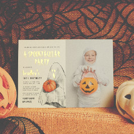 Foil Spooktacular Halloween Ghost Foto Geburtstag Folieneinladung