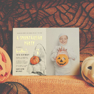 Foil Spooktacular Halloween Ghost Foto Geburtstag Folieneinladung