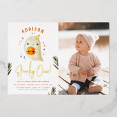 Foil Spooky One Halloween Erstes Foto Folieneinladung (Vorderseite)