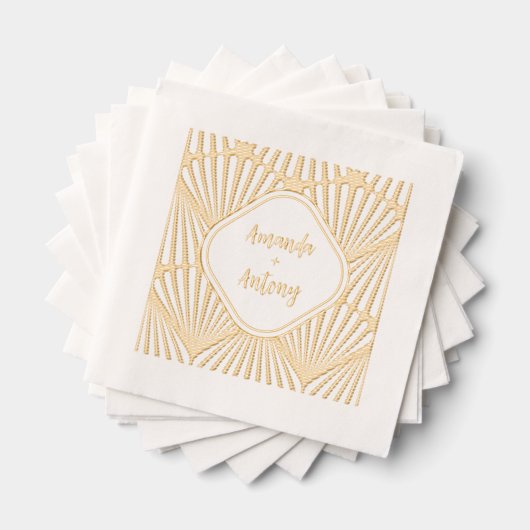 Foil Stamps Napkins im Art Deko Stil. Servietten Mit Folie (Insitu (Gestapelt))
