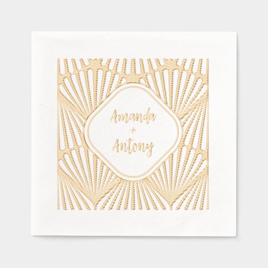 Foil Stamps Napkins im Art Deko Stil. Servietten Mit Folie (Vorderseite)