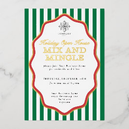 Foil Stripe Wavy Business Holiday Party Einladung