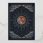 Foil Sun and Moon Tarot Card Einladung zur Hochzei (Rückseite)