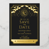 Foil Sun & Moon Tarot Card Wedding Save the Date Folieneinladung (Vorderseite)