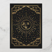 Foil Sun & Moon Tarot Card Wedding Save the Date Folieneinladung (Rückseite)